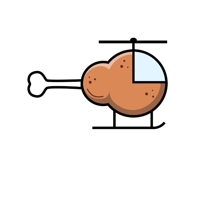 Helikopter Hähnchen Keule Essen Geschenkidee