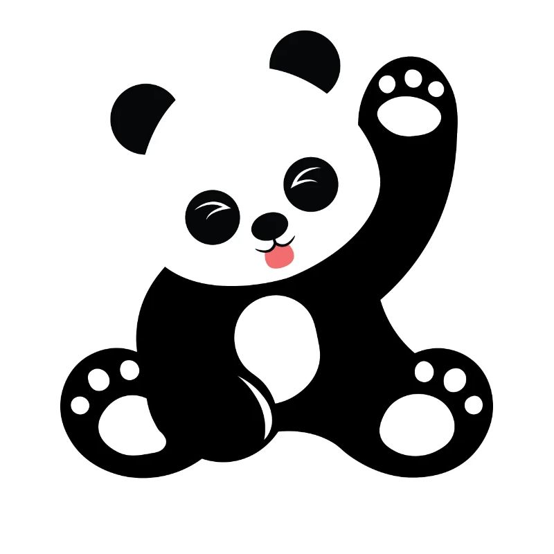 Dessin animé mignon panda assis