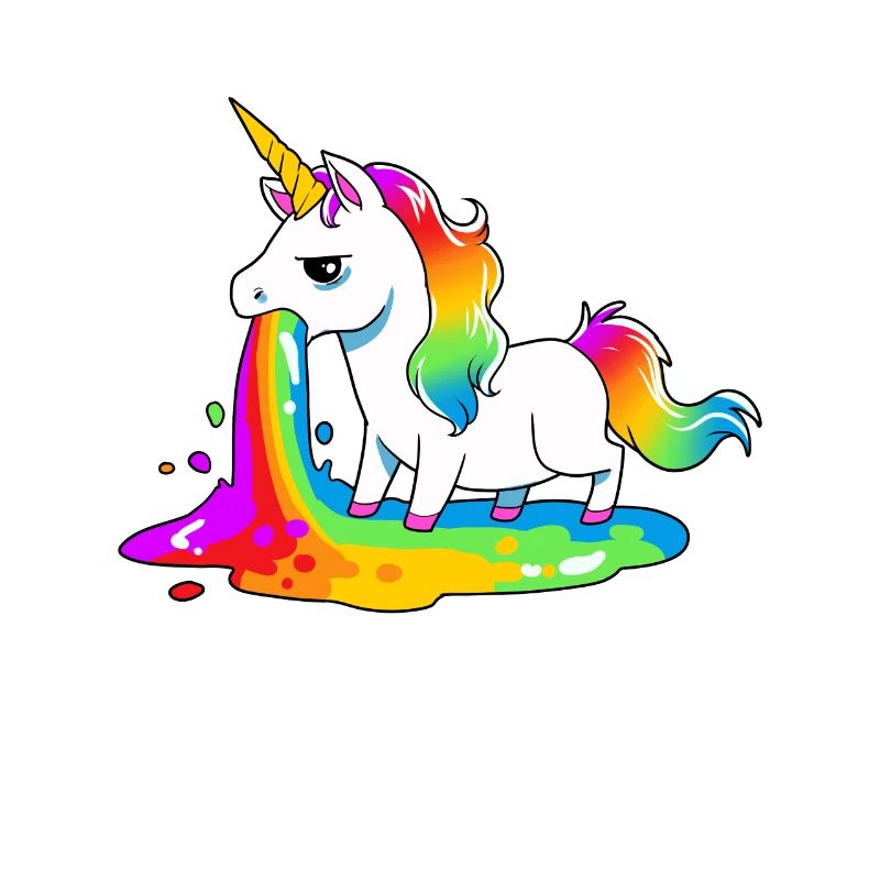 Rainbow puke unicorn vomit pony gift