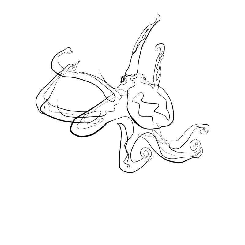 Squid - one line drawing