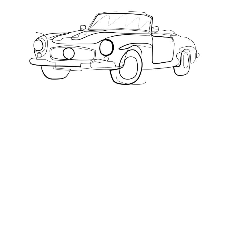 Oldtimer Cabrio - one line drawing