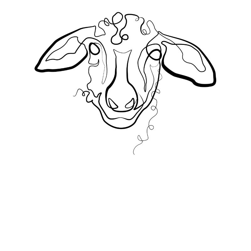 Shepherd Sheep - one line drawing