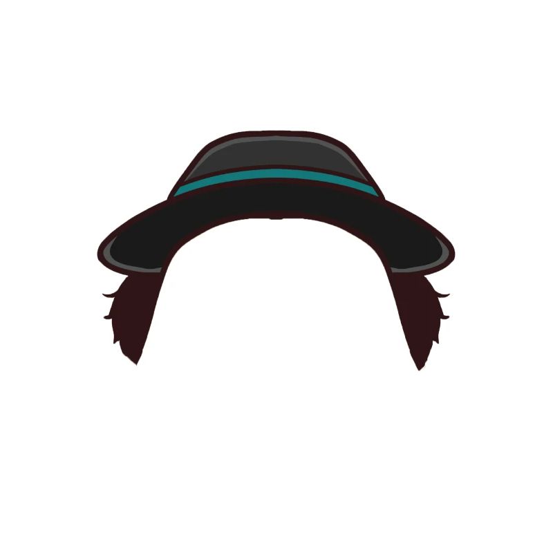 Hat with sideburns