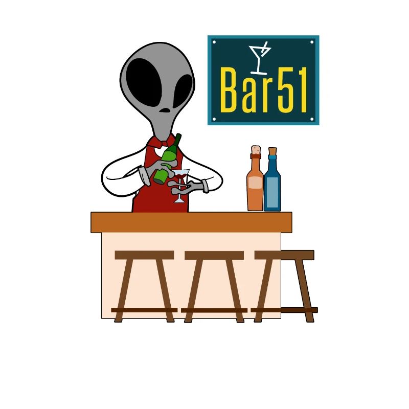 Alien bartender Fun UFO alien gift