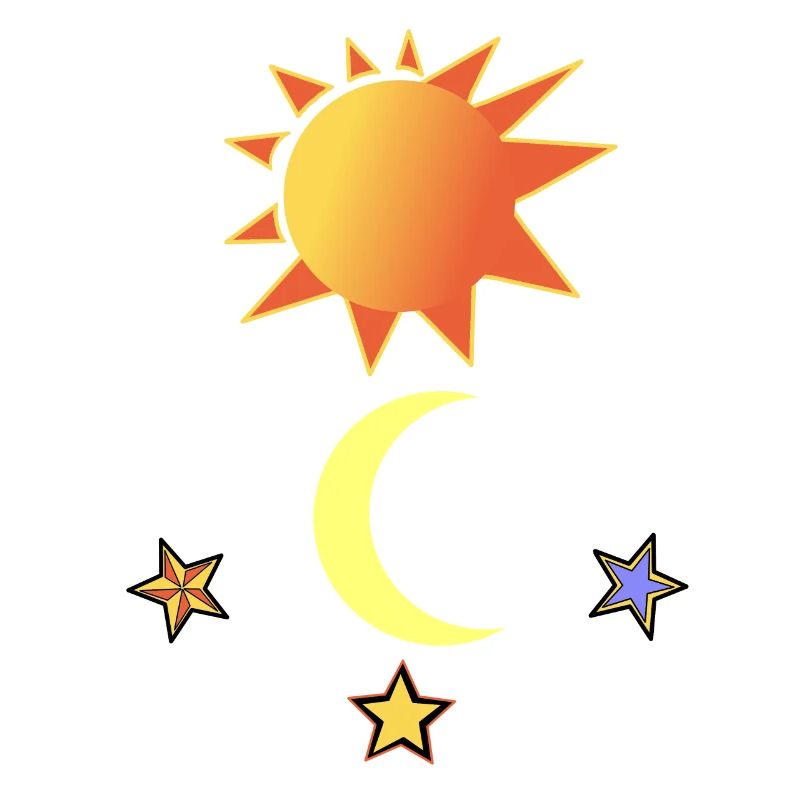 Soleil Lune et étoiles