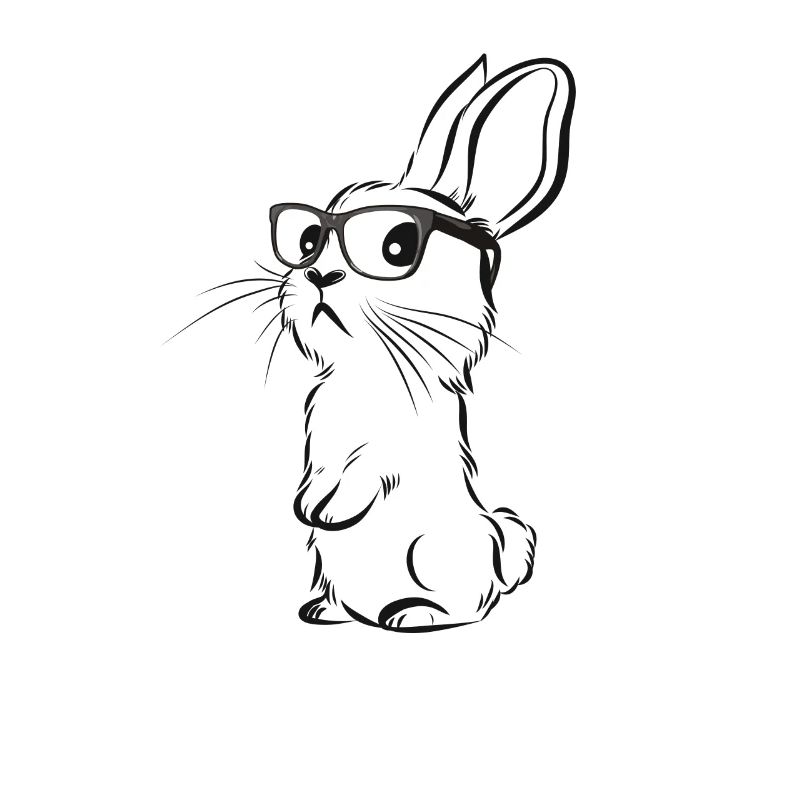Hipster bunny rabbit hippie rabbit with glasses