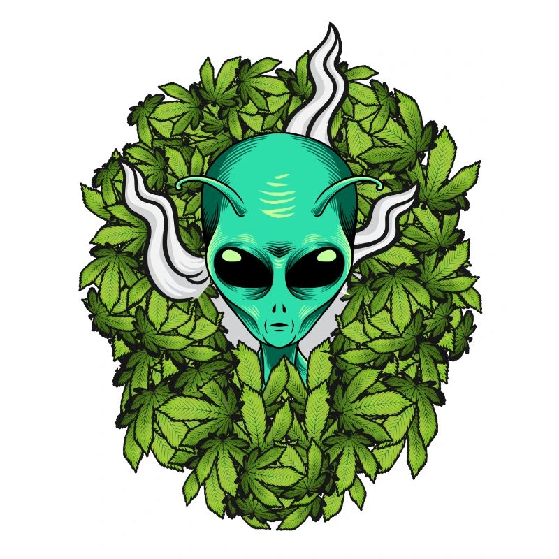 Alien Weed Funny Marijuana Cannabis
