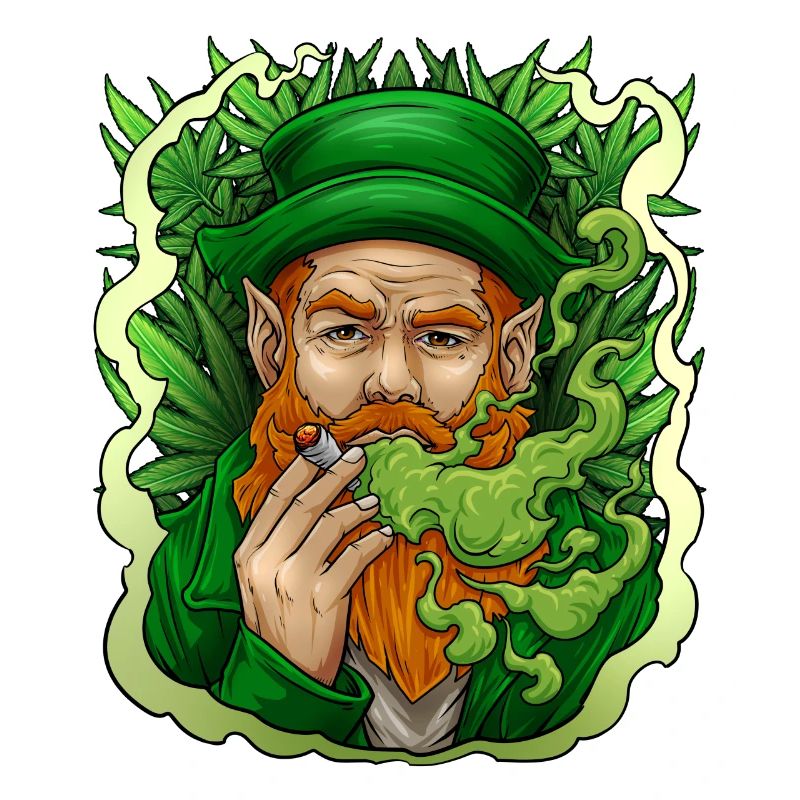 Leprechaun fumer de l'herbe St Patrick's Day Funny