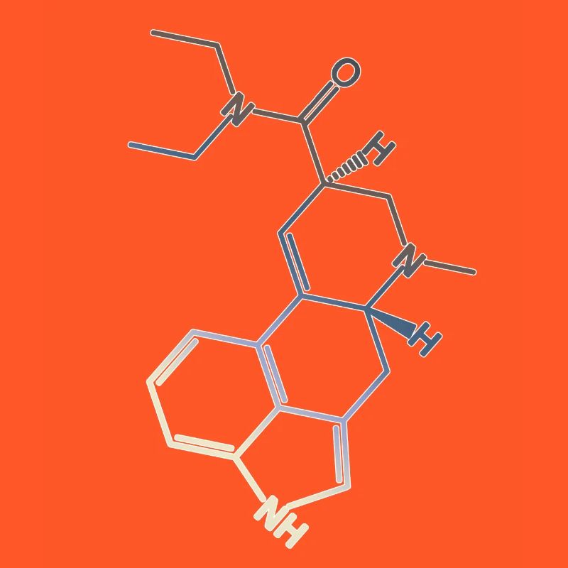 LSD Strukturformel Molekül A. Hofmann Bicycle Day