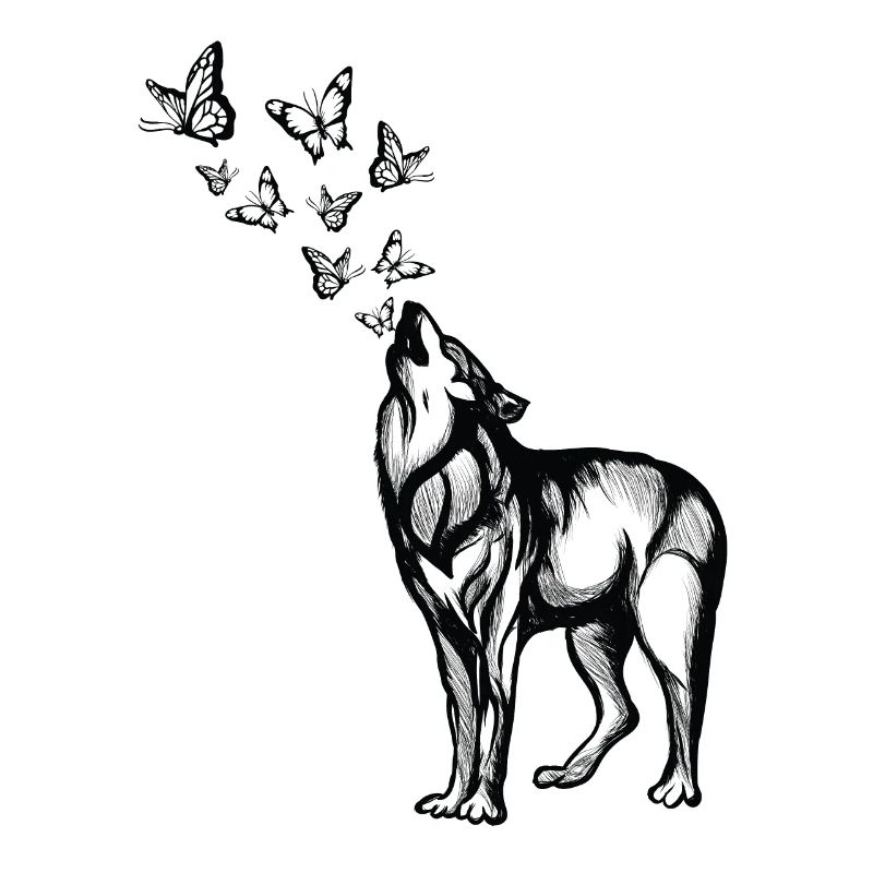 Wolf und Schmetterlinge