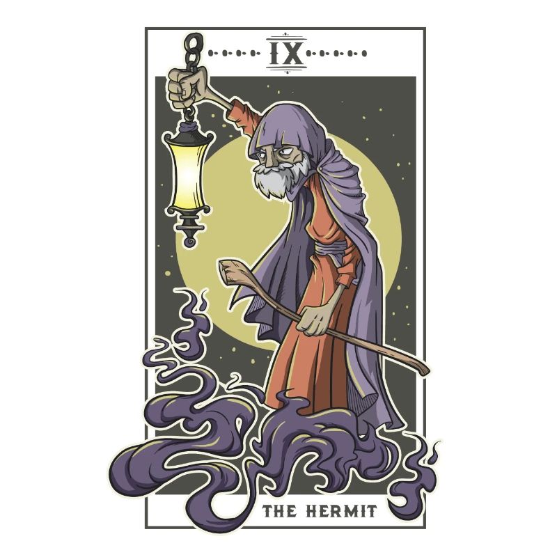 Tarot Karte Der Einsiedler Eremit Hermit Okkult