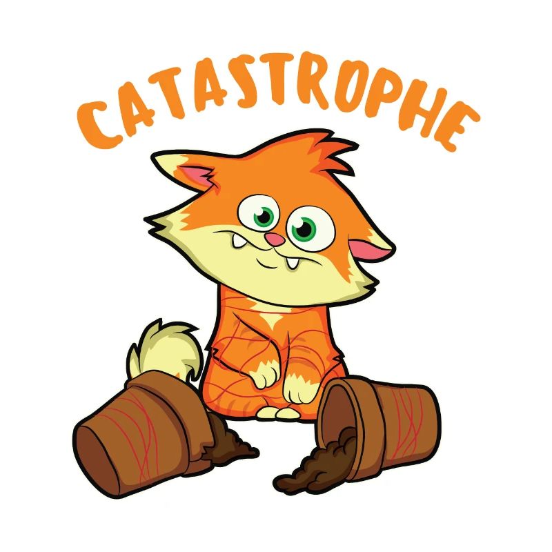 Katastrophe, Katze lustig süß Comic Geschenkidee