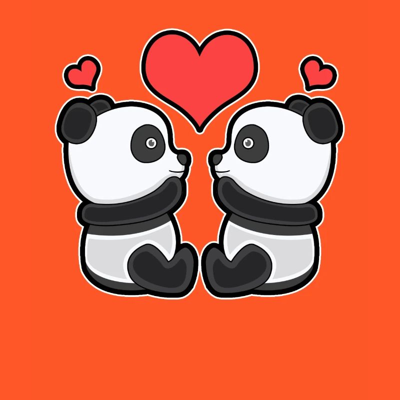 Panda Pärchen Liebe Herzen Bär Pandabär Geschenk