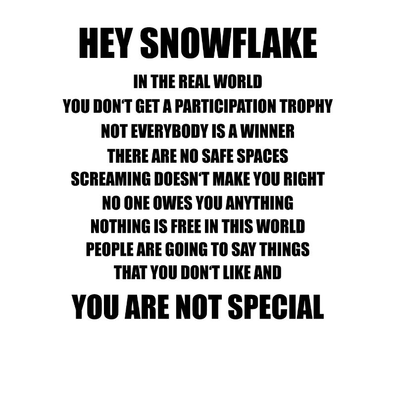 Hé flocon de neige, vous n'êtes pas spécial