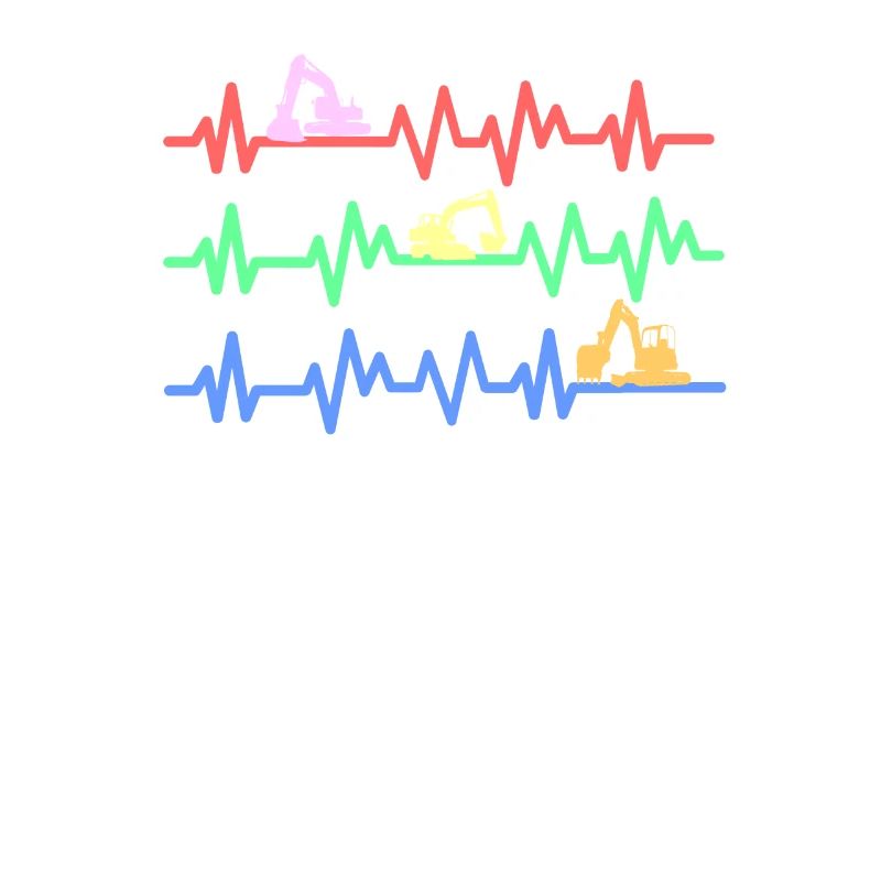 Excavator construction site construction machine gift · heartbeat