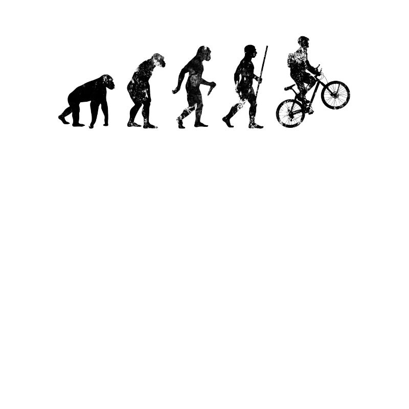 Fahrrad Evolution Affe Mensch Homo bicycle