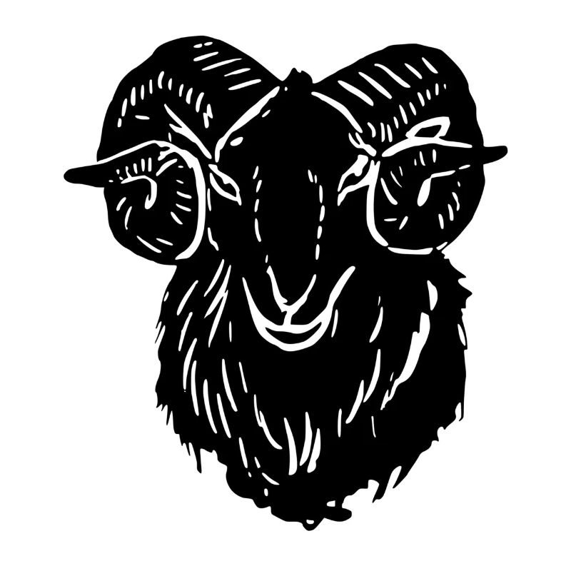 Schwarzer Widder Bock Wappen Logo