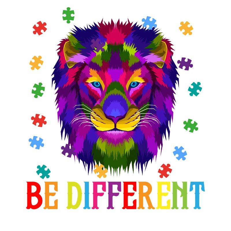 Be Different - Austism Puzzle ASD Support Lion