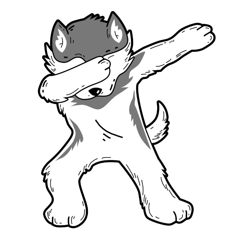 Dabbing Husky