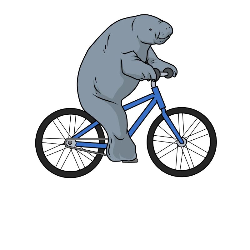 Vélo Manatee lamaneuse Tshirt vache à queue ronde