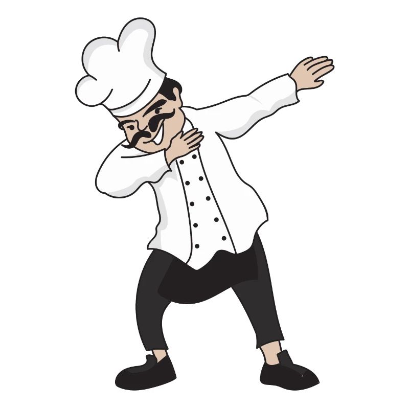 Dabbing chef chef de restaurant chef de chapeau