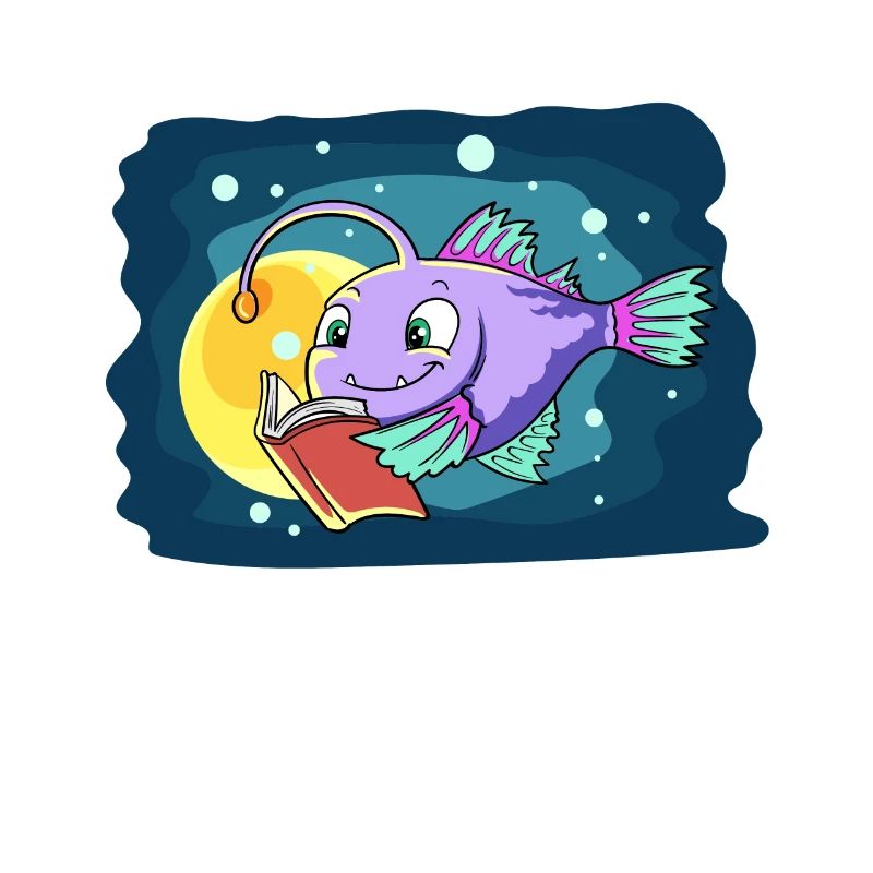 Laternenfisch Liest ein Buch