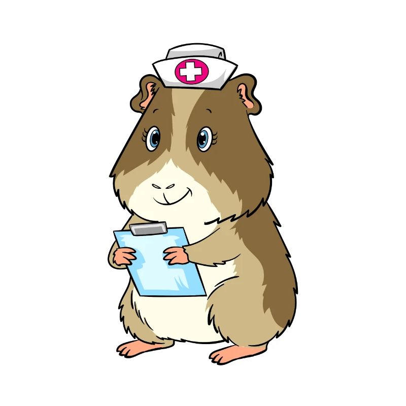 Guinea pig nurse dressed up