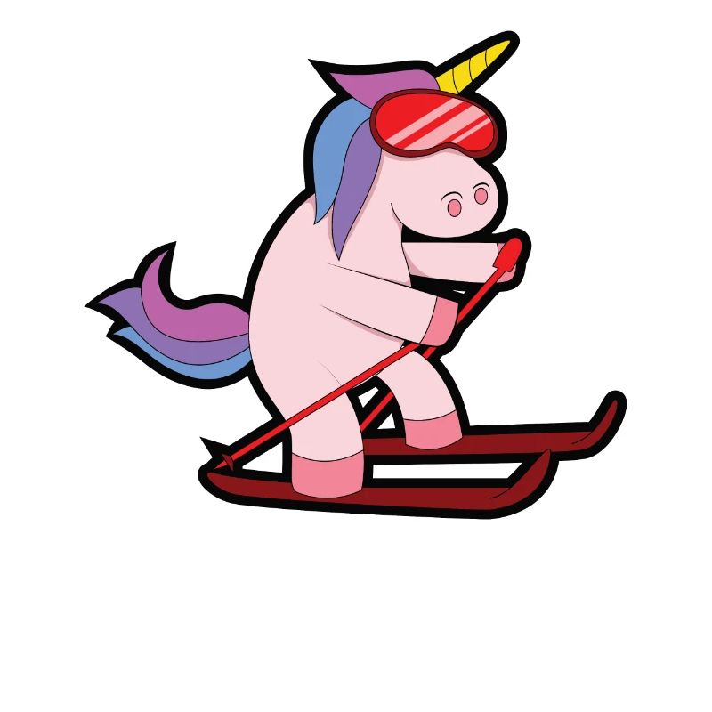Unicorn Skiing Ski cute animals