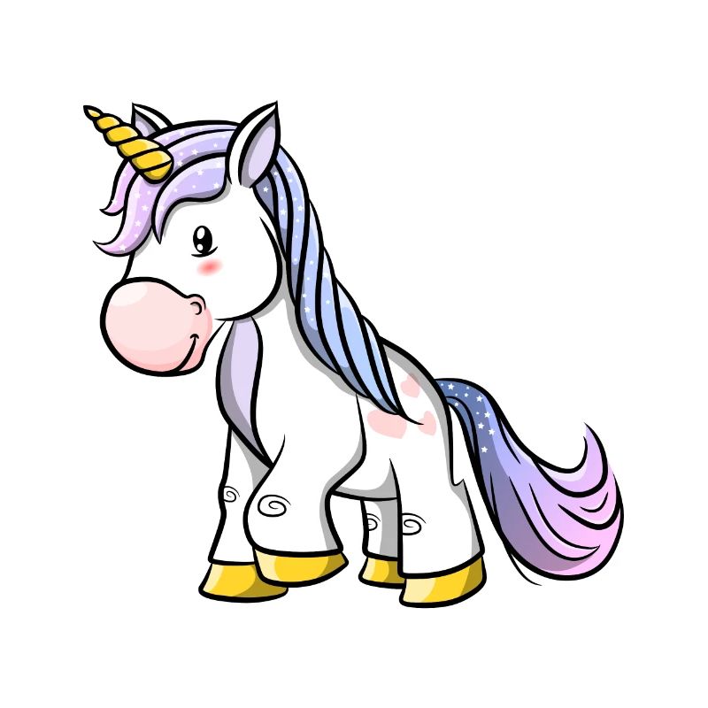 Ein süßes Einhorn mit glitzer im Haar