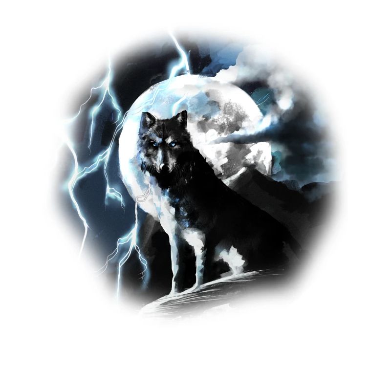 Wolf sits howling in the full moon at night
