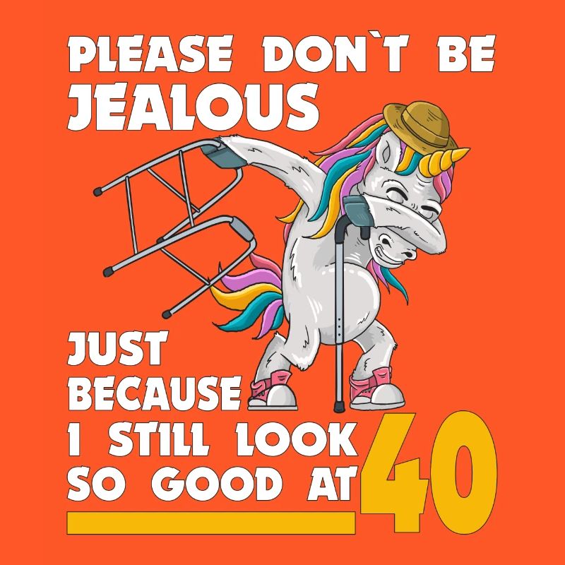 40e anniversaire Licorne 40 ans avec bâton de déambulateur