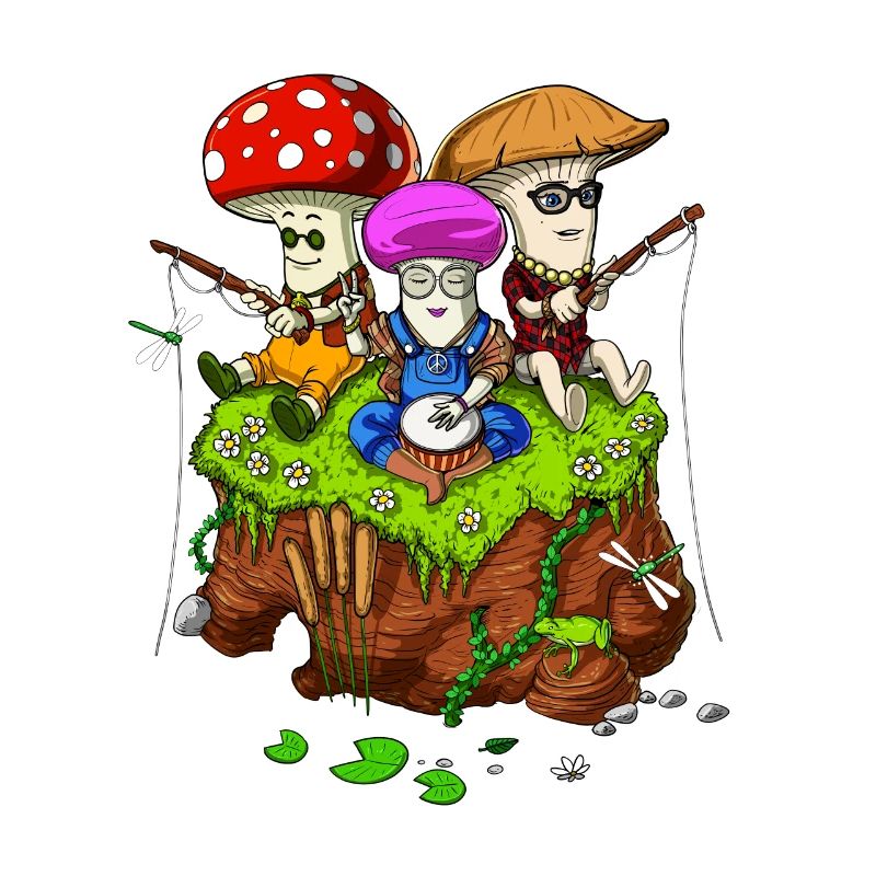 Champignons magiques hippie