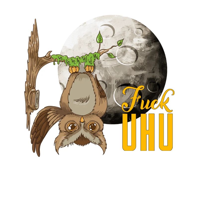 Eule mit Klebstoff Nachteule bzw Uhu Spruch Eulen