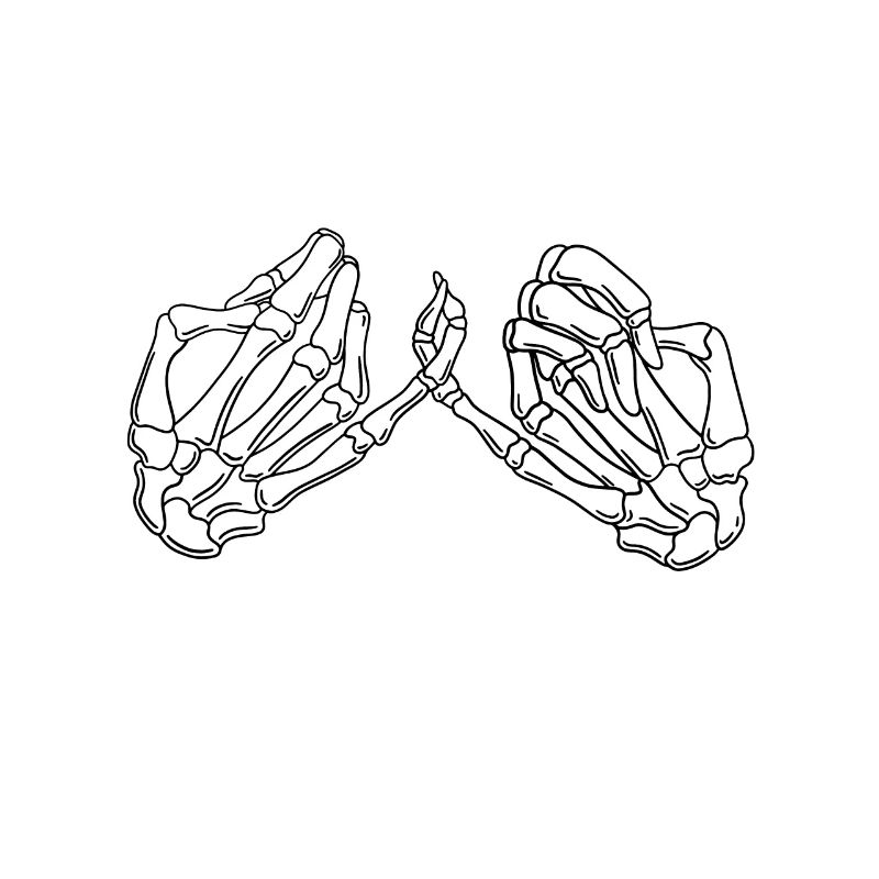 Pinky fingers on skeletal hands