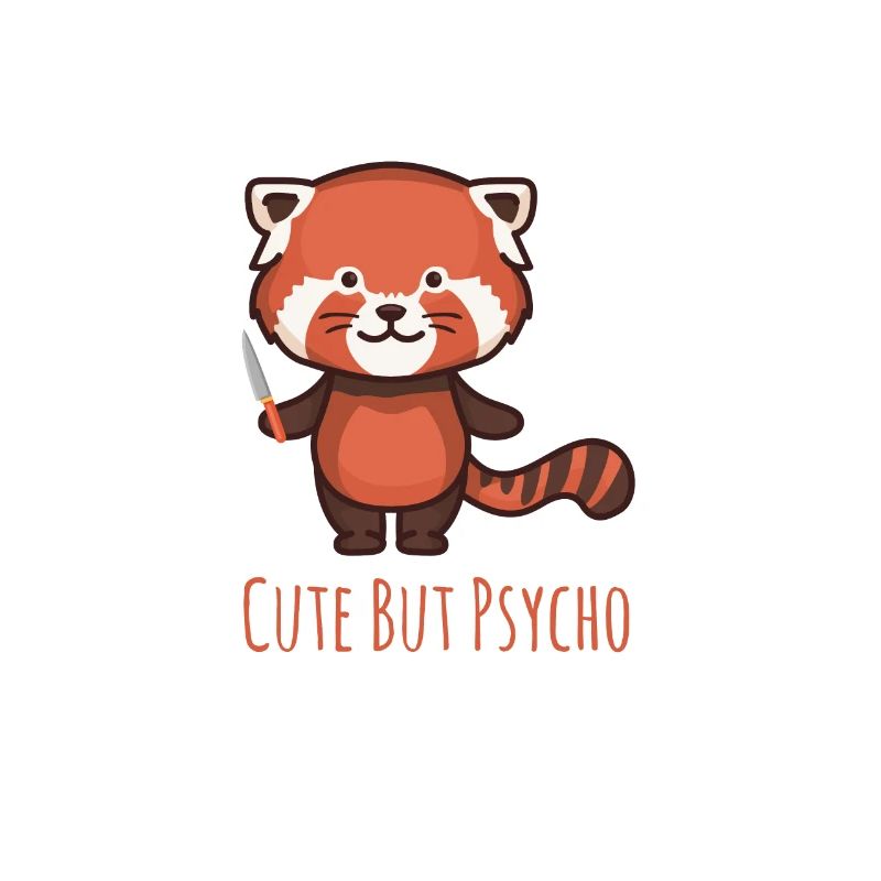 Mignon mais psycho - Panda rouge avec un couteau