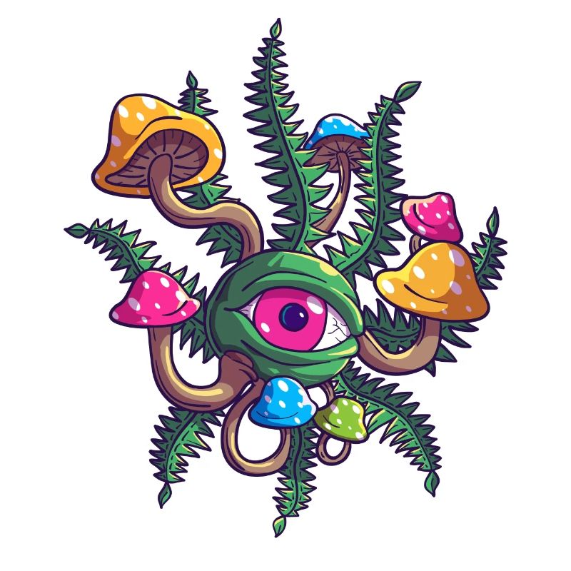 Magic Mushrooms Trippy Psychedelic Cannabis Weed A