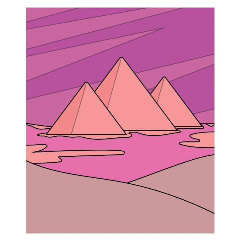 Retro Pyramid Desert Sun