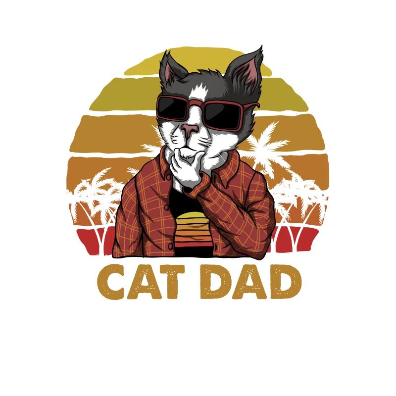 Vintage Best Cat Dad Daddy Retro