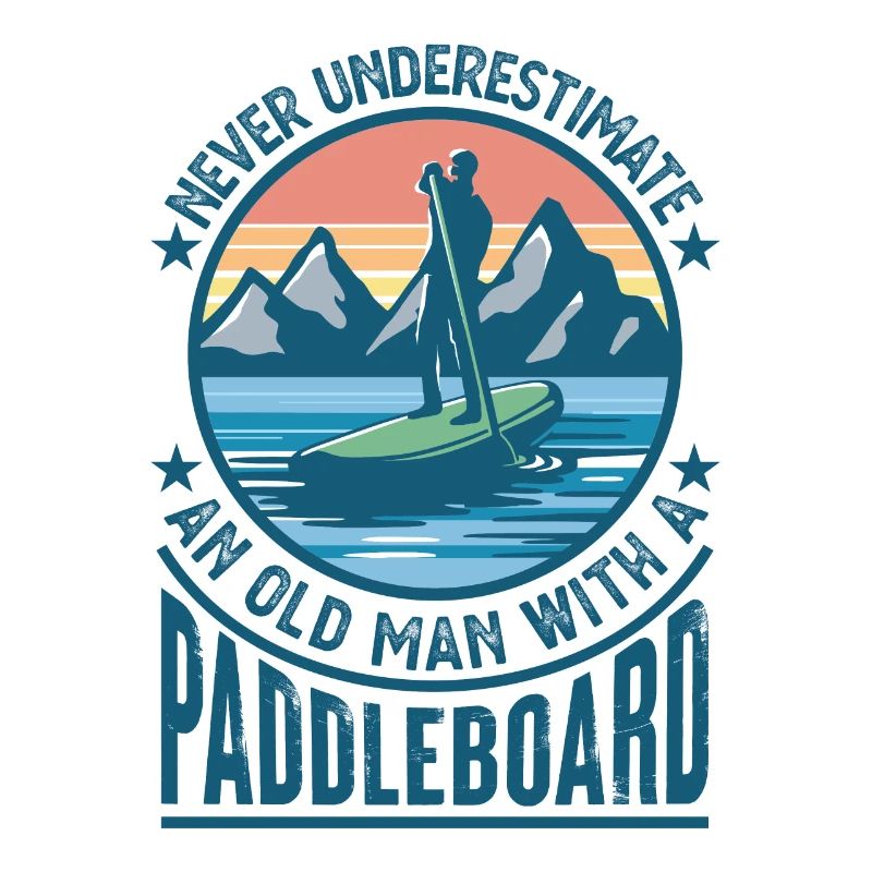 Alter Mann mit Paddleboard Paddleboarding Geschenk Papa