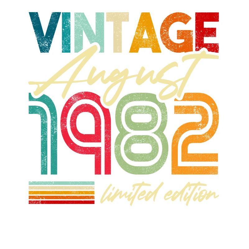 Retro Vintage born 1982 Birthday August 1982