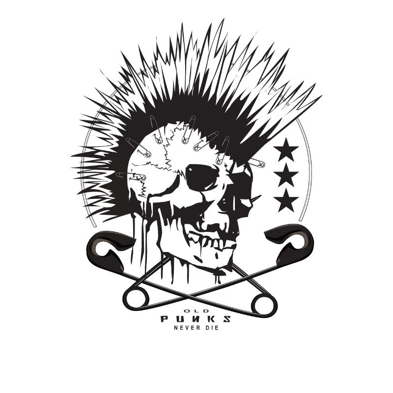 Punk Skull with Safety Needle Gift Funny