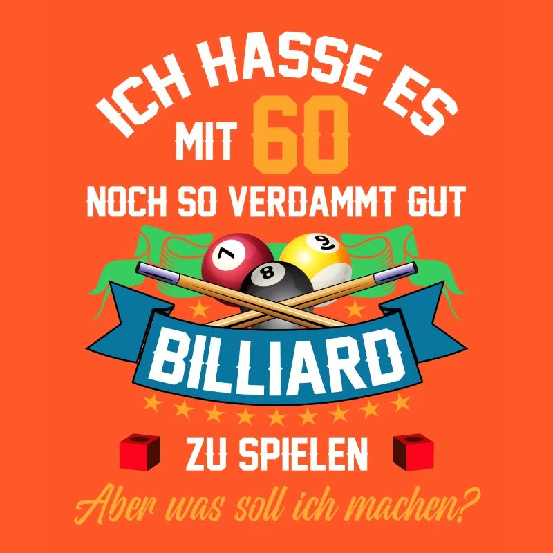 60. Geburtstag Billard Billardspieler Queue Fun