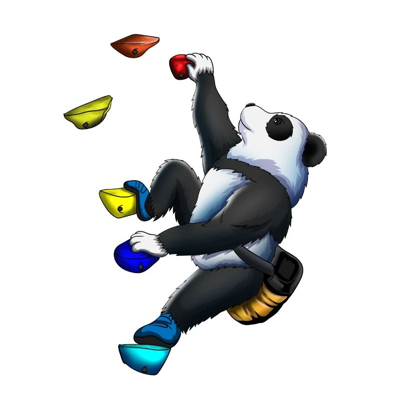 Mignon Panda Bear Escalade Mur d’Escalade Escalade