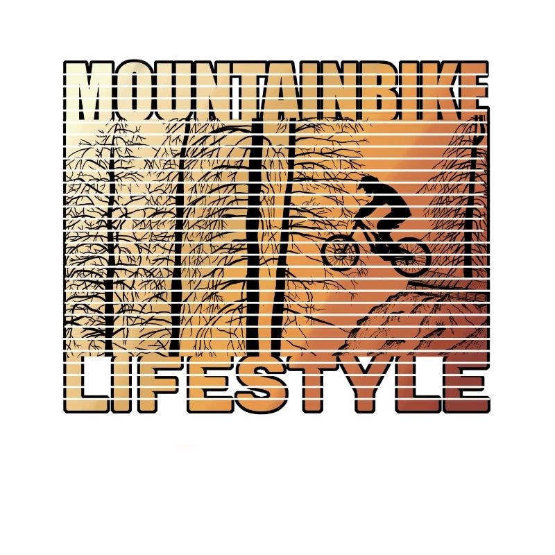 Mountain Biker springt über den Drop im