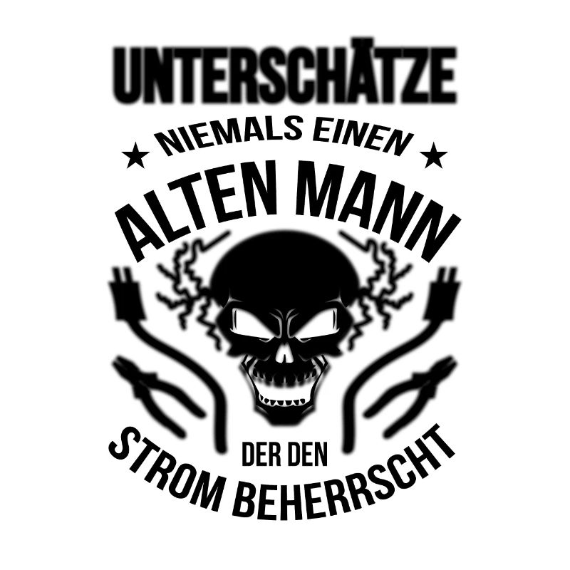 Elektriker Alter Mann der den Strom beherrscht