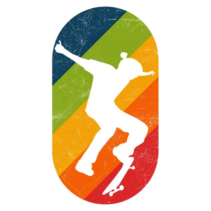 Skateboard Retro Kickflip Distressed