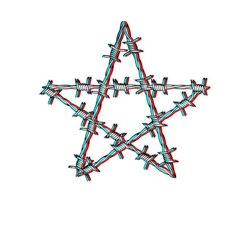 Barbed wire pentagram glitch grunge goth