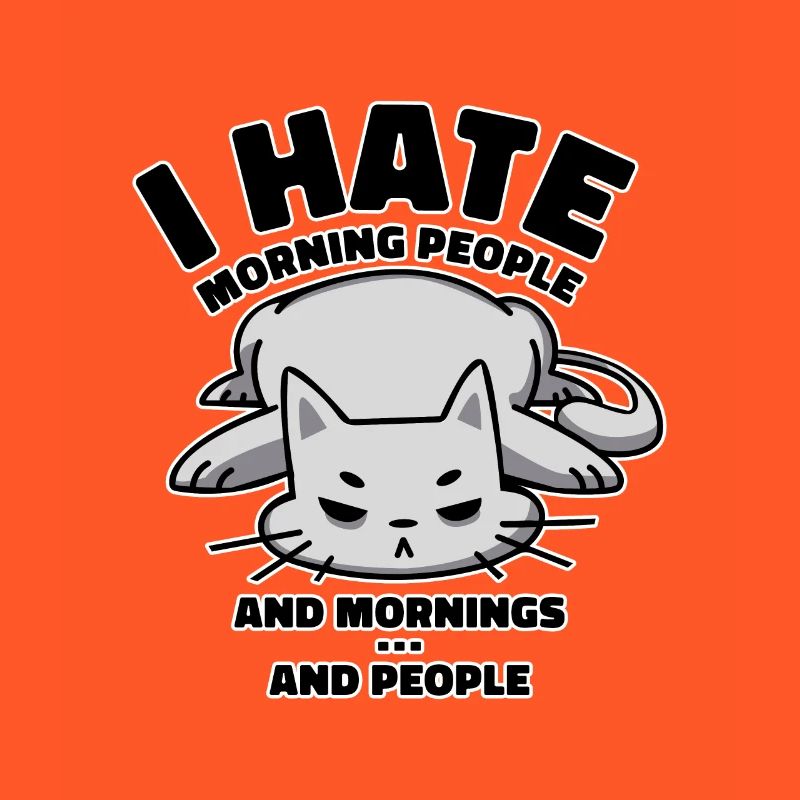 Cute kitty cat owner morning grumpy cats