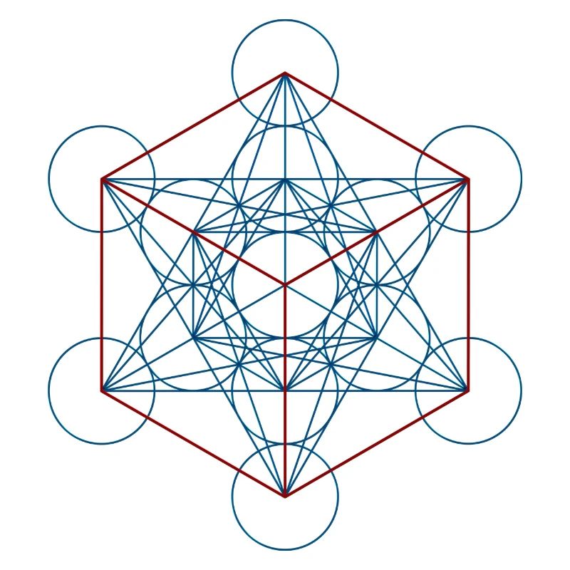 Metatron's Cube - blue red