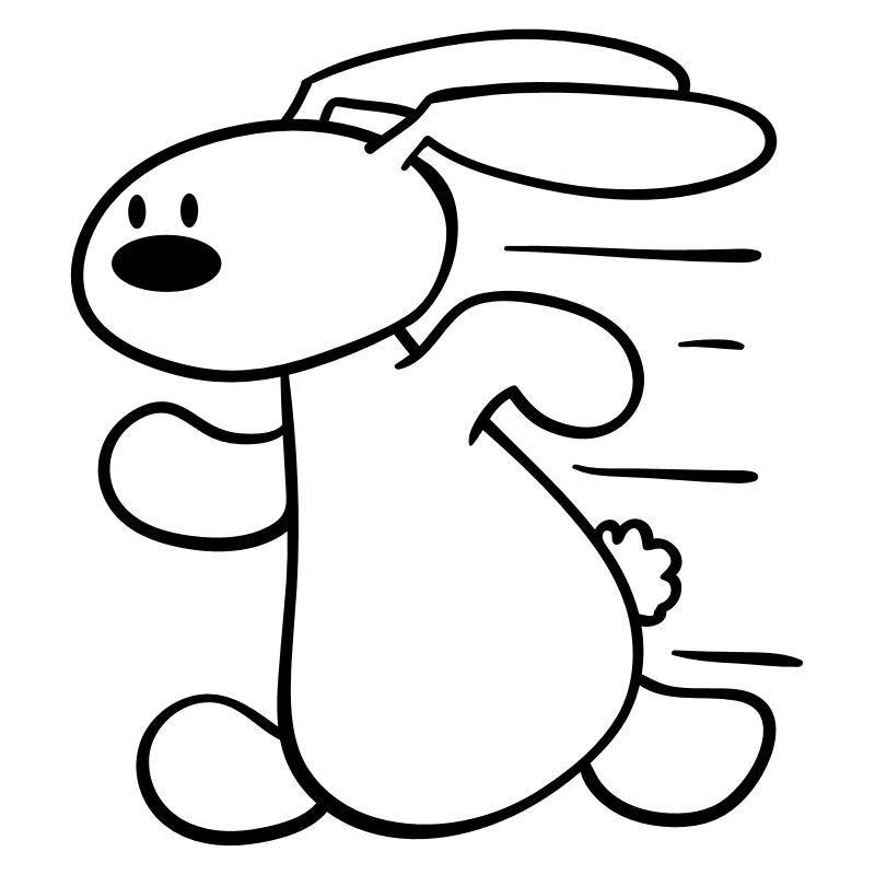 A cute rabbit runs fast